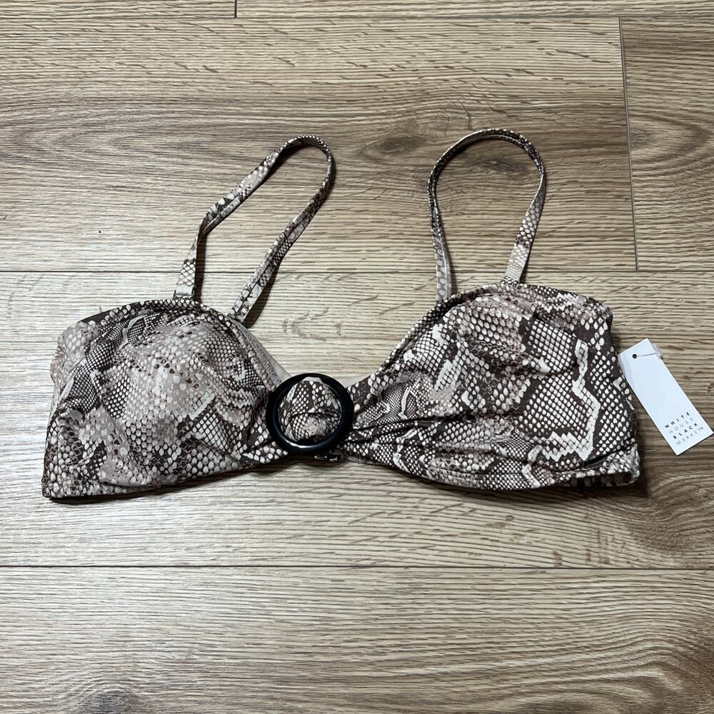 WHBM Women’s Snake Print Bikini Halter Top Size Medium (A28)